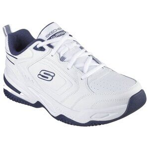 SKECHERS Men's Lightweight Athleisure Sneakers in White, Size 10 Extra Wide, 4E